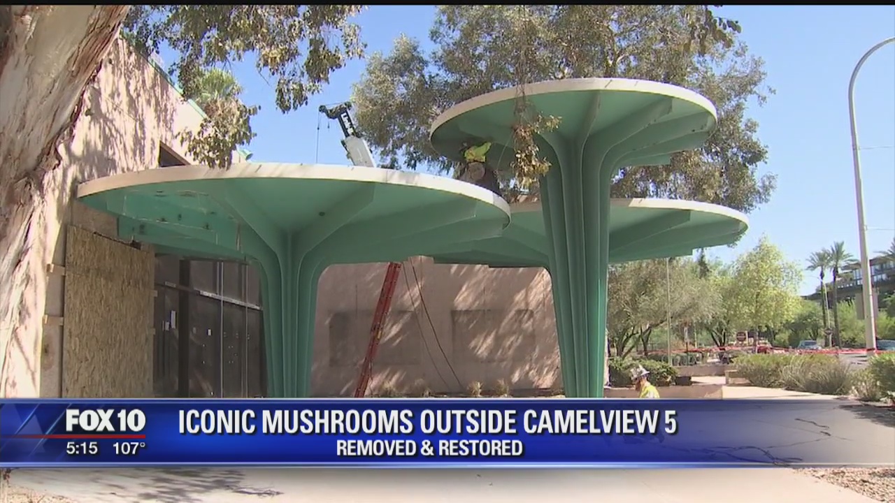 Iconic 'mushrooms' removed from valley Harkins Theatre