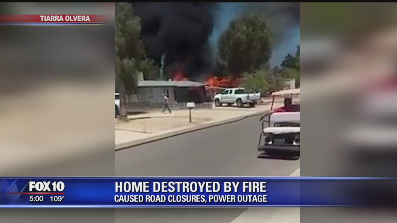 Home destroyed in east Mesa fire