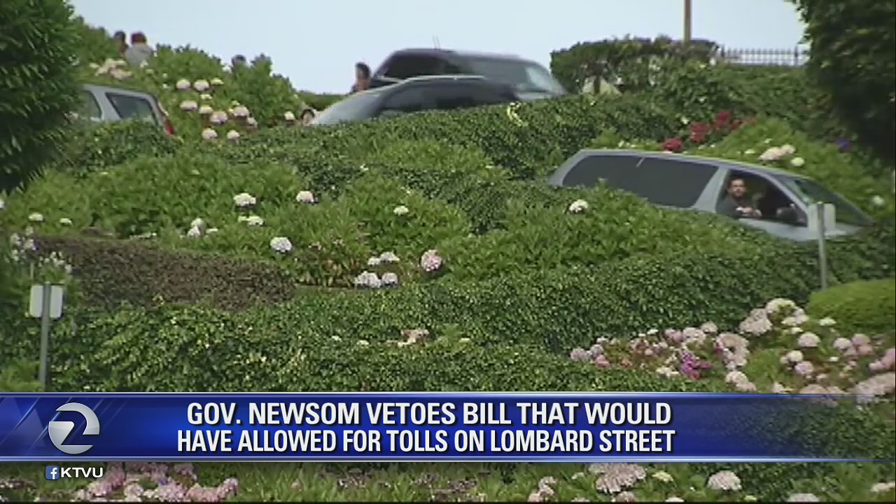 Governor vetoes proposal for tolls on Lombard Street