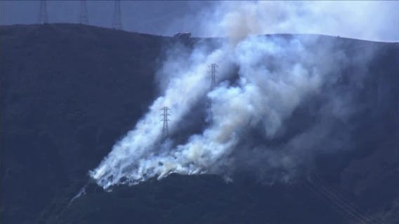 Firefighting aircraft respond to quickly contain San Bruno Mountain Fire in Brisbane