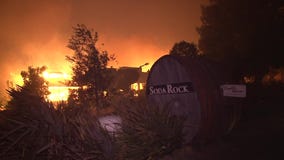 Soda Rock Winery fully engulfed in flames