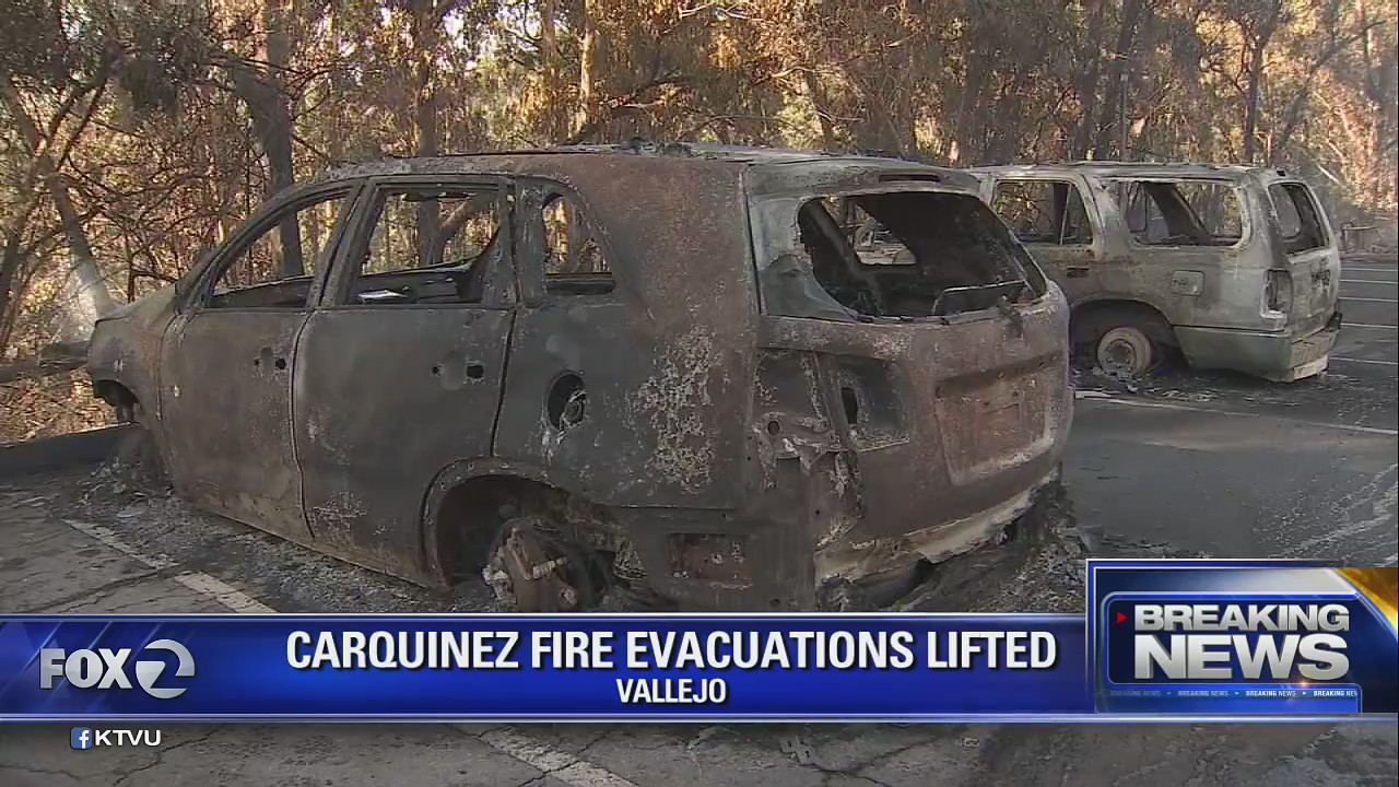 Evacuations lifted in the Vallejo Carquinez Fire