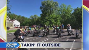 A fitness studio owner takes her clients outside to avoid breaking the rules