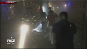 Subway derailment in Manhattan