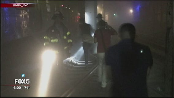 Subway derailment in Manhattan