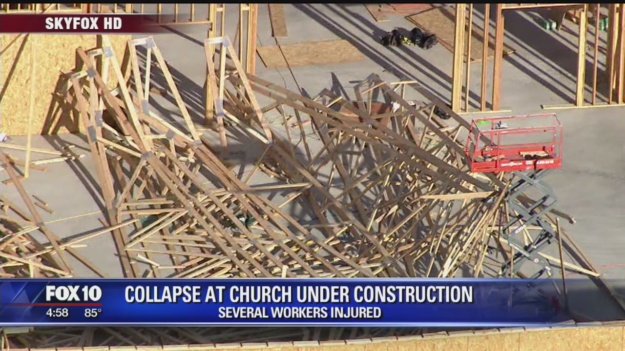 7 workers hurt in partial collapse of church in Queen Creek