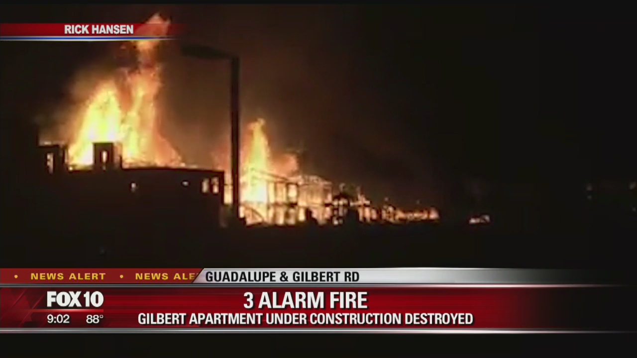 Gilbert apartment complex destroyed, 3-alarm fire