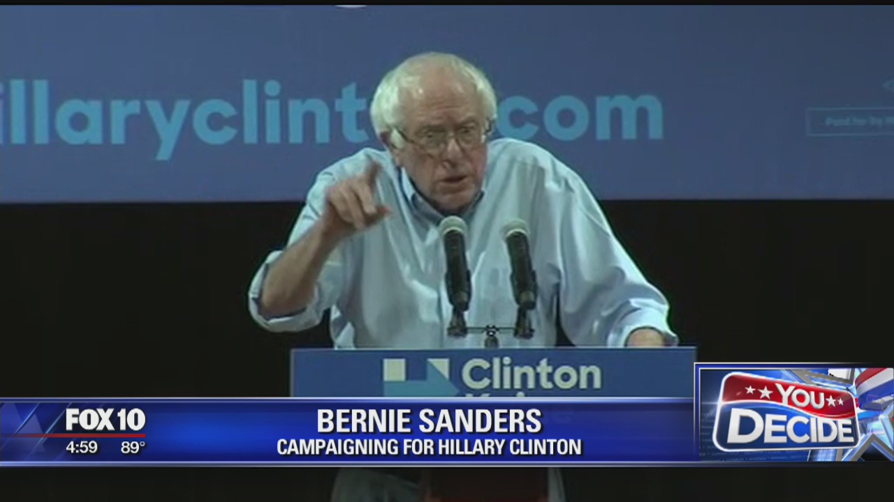 Bernie Sanders campaigns in Flagstaff for Hillary Clinton