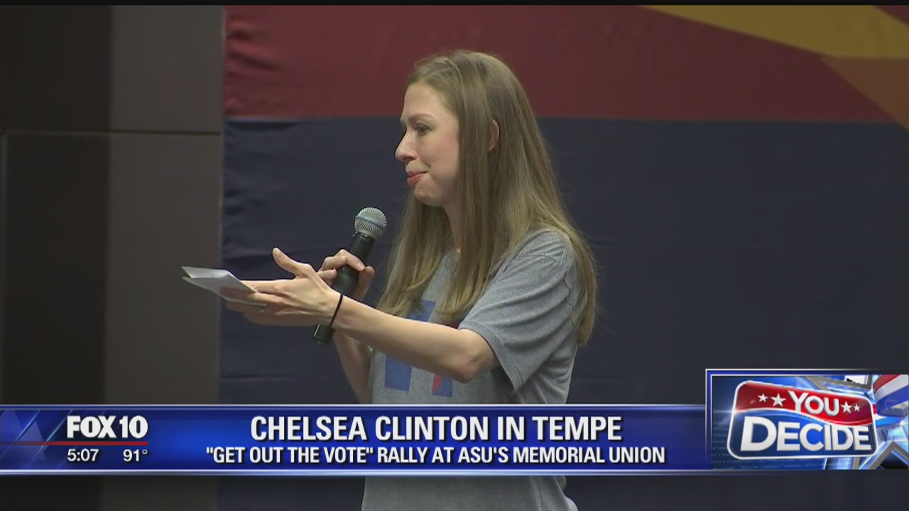 Chelsea Clinton campaigns at Get Out the Vote"