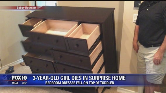 3-year-old dies after dresser falls on her
