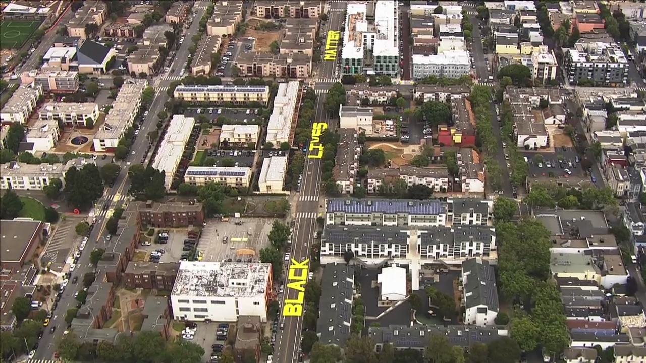 Black Lives Matter painted in San Francisco streets