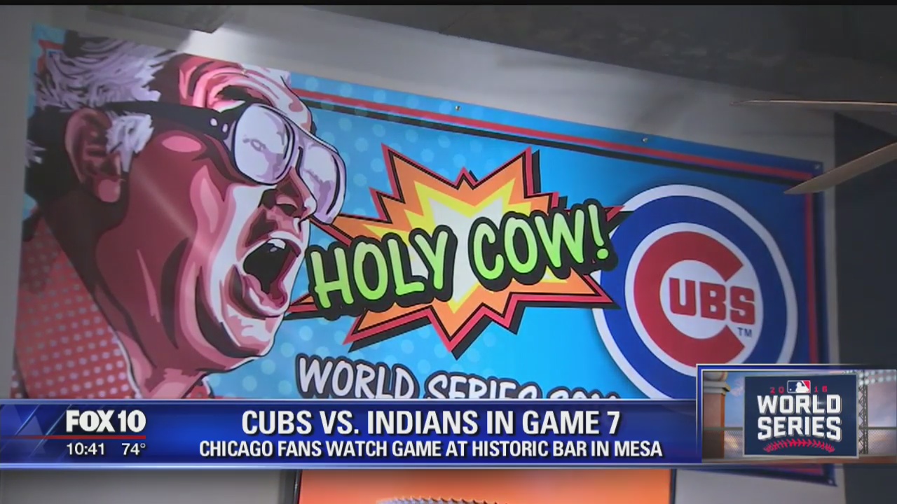 Chicago Fans Celebrating at Historic Bar in Mesa