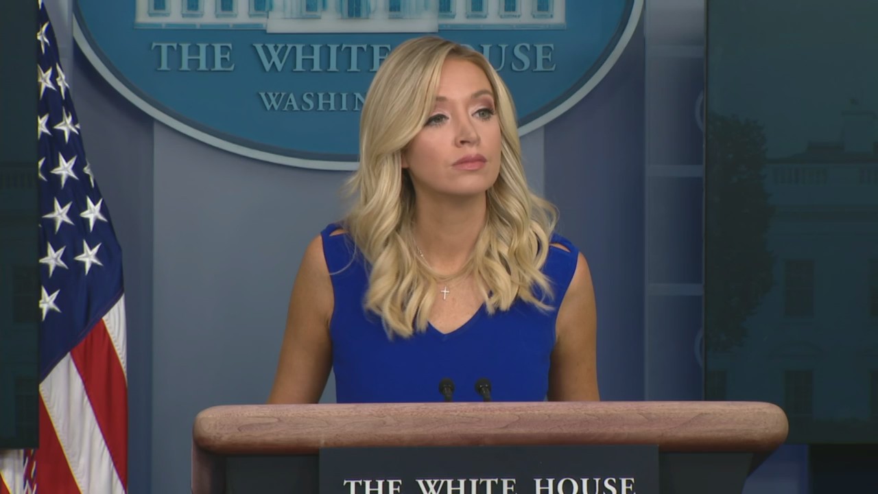 White House Press Secretary Kayleigh McEnany provides a Friday news briefing