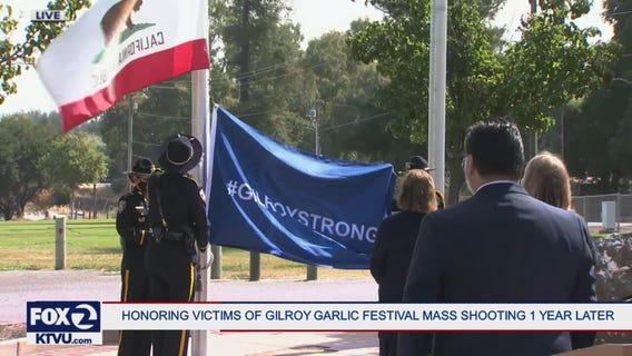 'Gilroy Strong:' City leaders hold flag raising ceremony to honor mass shooting victims one year later