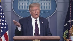 President Donald Trump holds a Thursday press conference at the White House