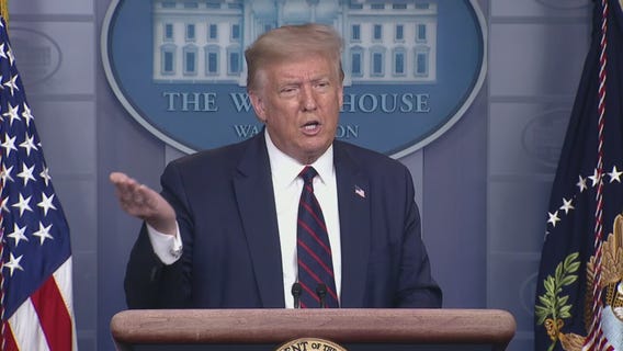 President Donald Trump holds a Thursday press conference at the White House