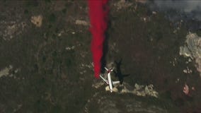 Fire retardant drop over wildfire at Point Reyes National Seashore