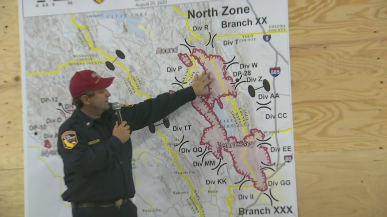 Cal Fire officials provide an update on the LNU Lightning Complex wildfires