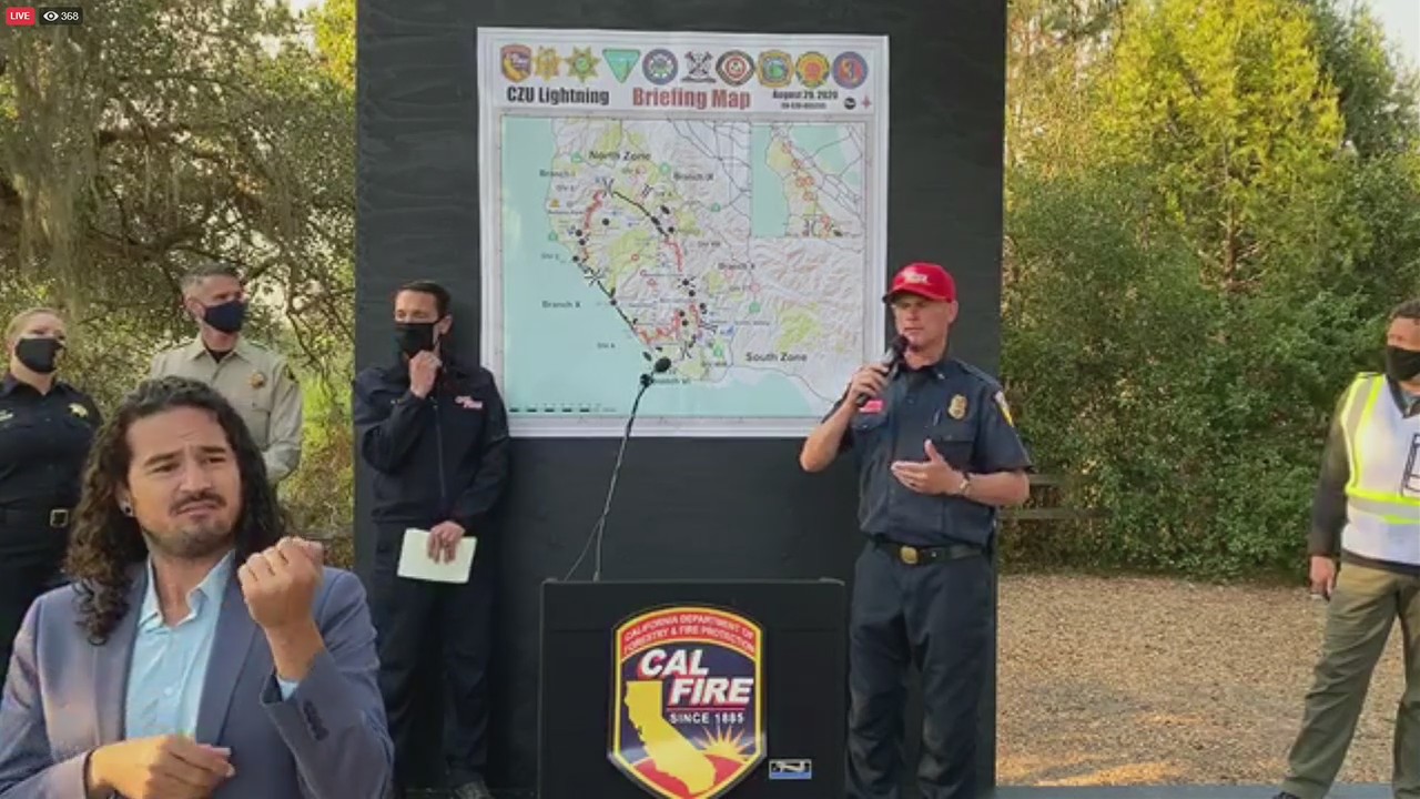 CZU Lighting Complex Fires Saturday evening update