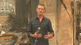Gov. Newsom tours damage from the Glass Fire