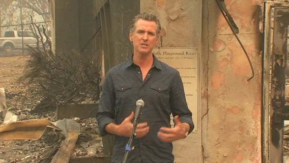 Gov. Newsom tours damage from the Glass Fire