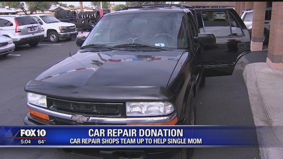 Car repair shops team up to help single mom