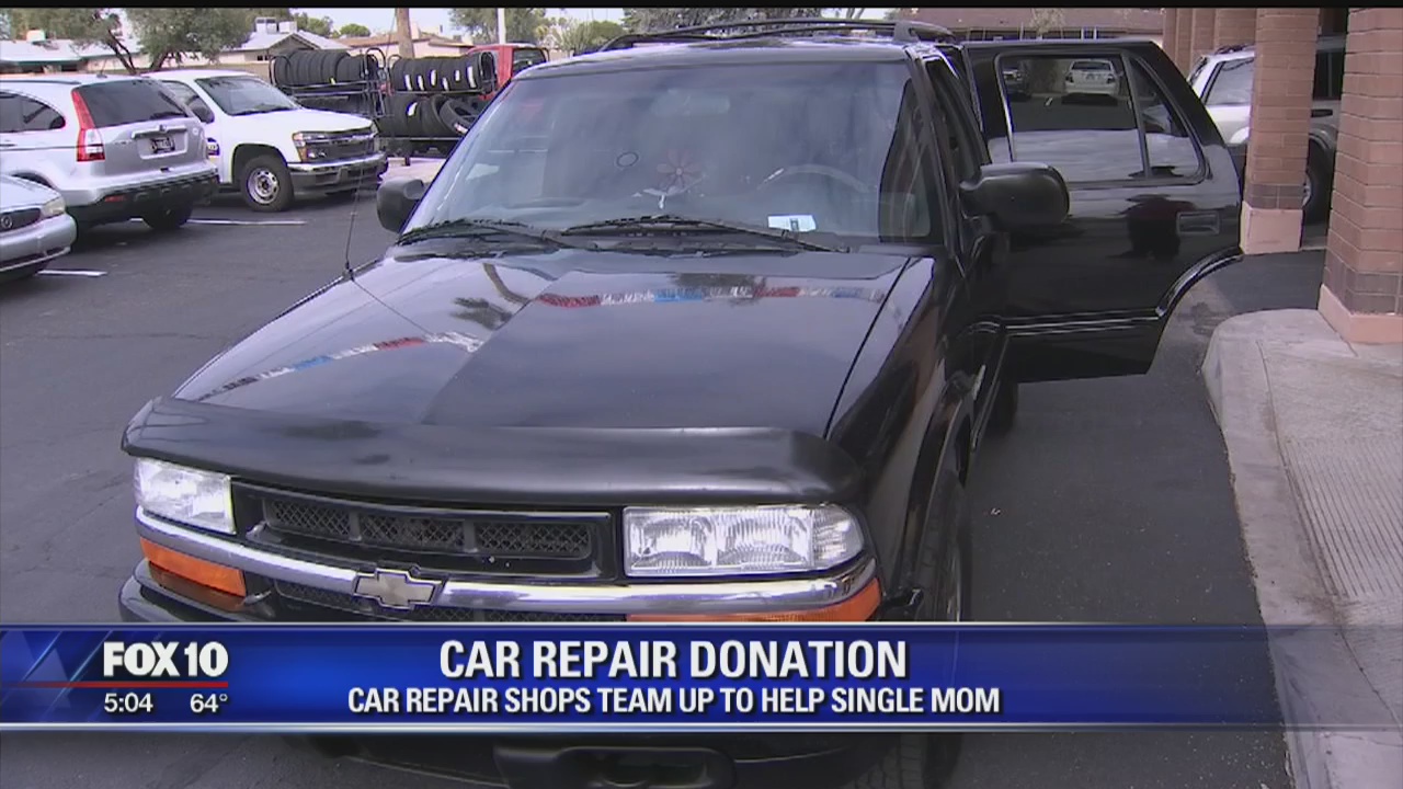 Car repair shops team up to help single mom