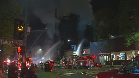 Fire burns at building under construction in downtown Berkeley