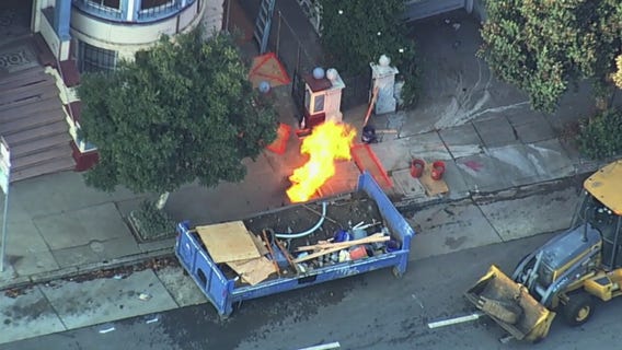 Natural gas leak starts fire in San Francisco, prompts evacuations