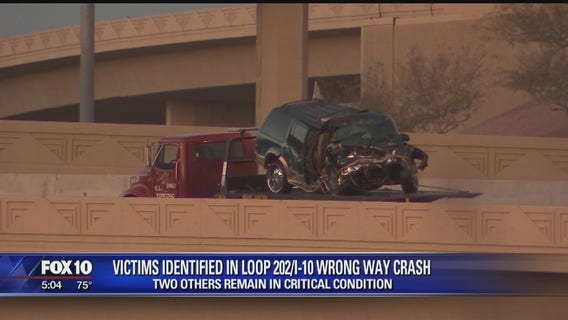 Victims identified in Loop 202 - Interstate 10 wrong-way crash