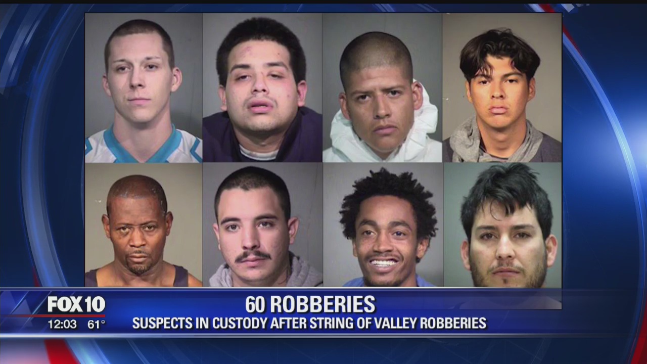 8 men accused of committing over 60 robberies | FOX 10 Phoenix