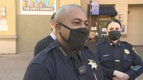 Oakland Police Chief Armstrong visits Fruitvale neighborhood
