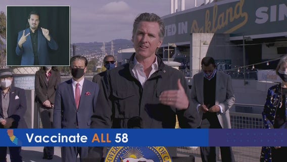 Gov. Newsom lays out plan to open mass vaccination site at Oakland Coliseum