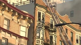 Raw video from scene of San Francisco apartment building fire that displaced 60 residents