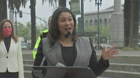 Mayor London Breed celebrates the return of the F-Line and Muni Metro service
