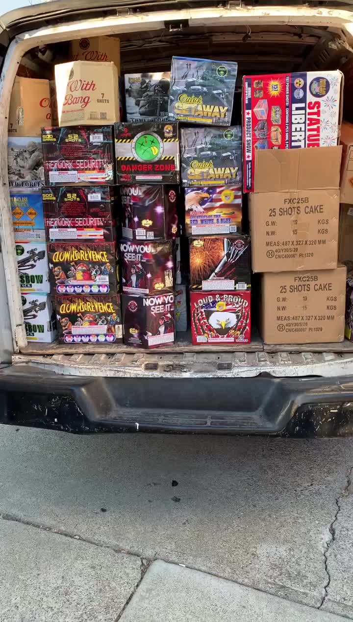 Two men arrested after undercover officers find them selling fireworks out of van in Newark