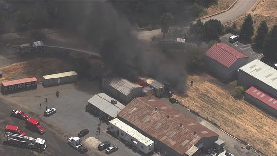 Fire spreads to vegetation in Petaluma