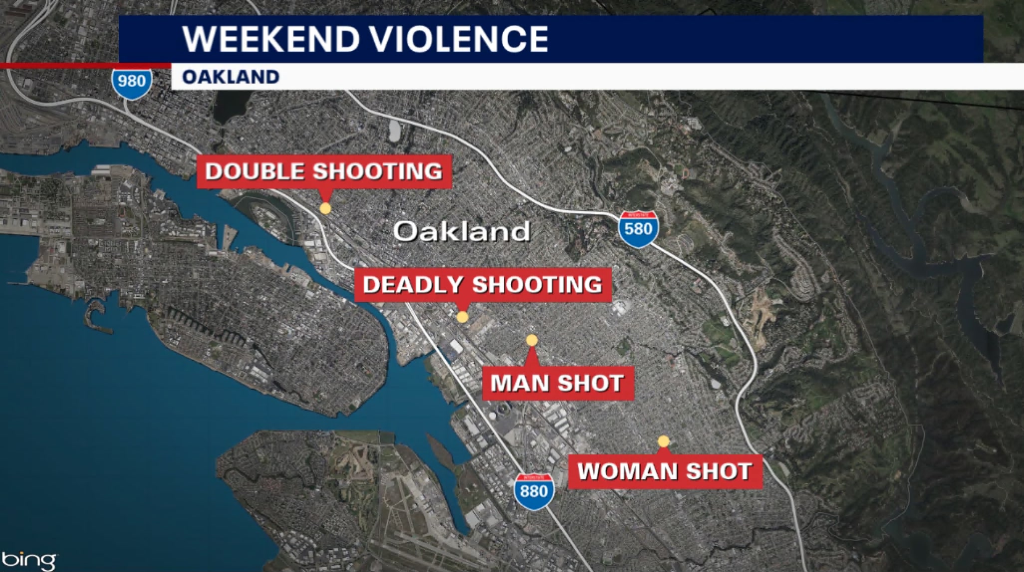 Violent weekend in Oakland as several shootings unfold