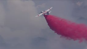 Cal Fire retardant drop on Lassen Fire burning in Marin County