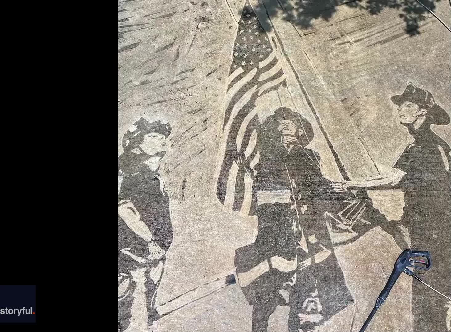 Texas man uses power washer to recreate iconic 9-11 photo