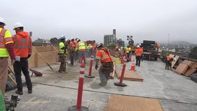 Caltrans replacement of guard rail closes major Bay Area corridor