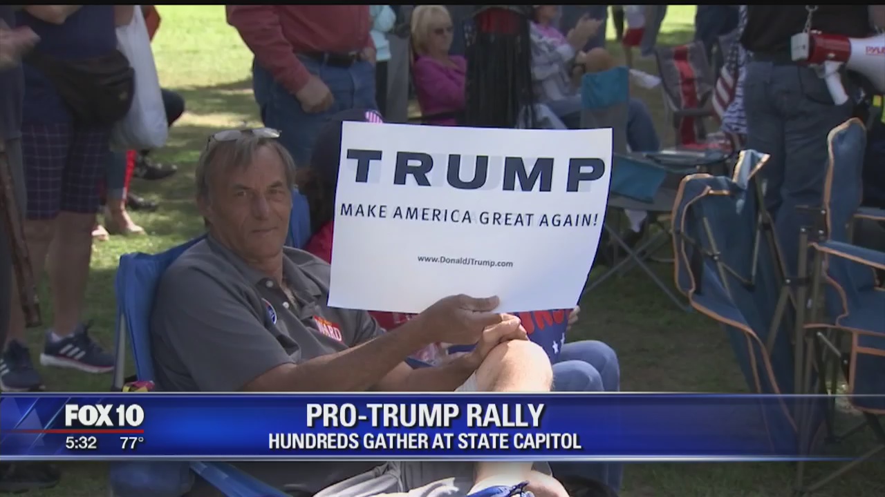 Hundreds of Trump supporters gathered at state capitol
