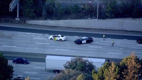 RAW VIDEO: Traffic snarled during I-580 deadly shooting investigation