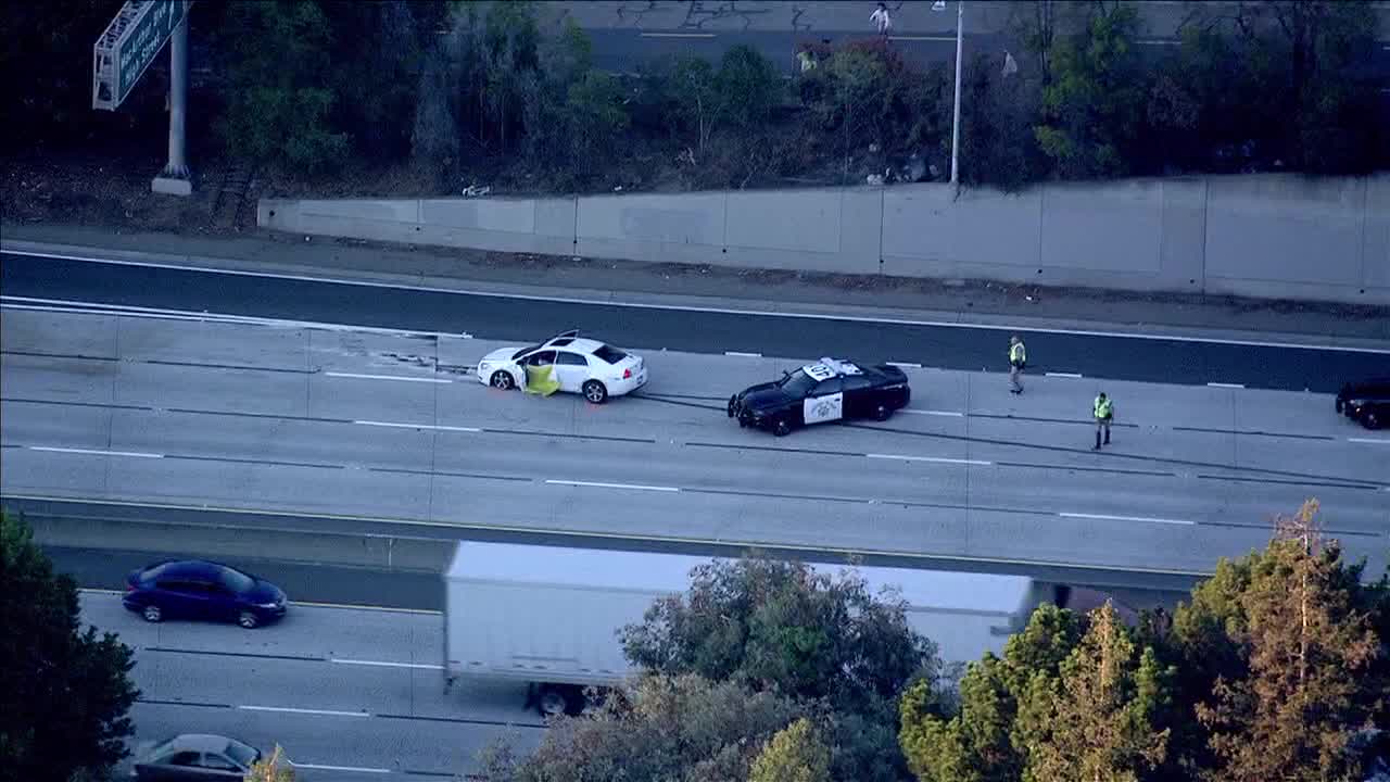 RAW VIDEO: Traffic snarled during I-580 deadly shooting investigation