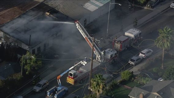 Crews battle 2-alarm commercial structure fire in San Jose