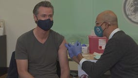 Governor Gavin Newsom receives Moderna booster shot in Oakland