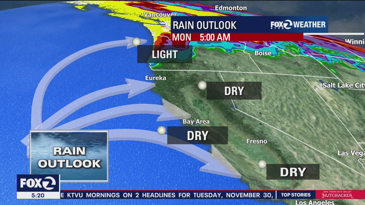 No rain in sight, mild temps
