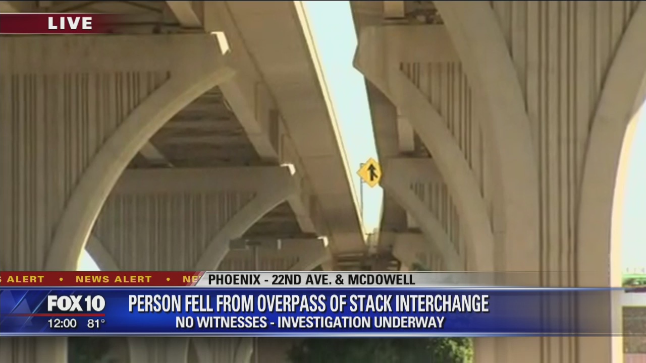 Person fell from stack interchange overpass