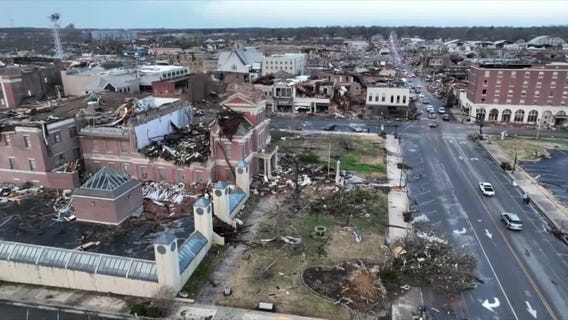 Aerial Footage Shows Tornado Aftermath in Mayfield, Kentucky
