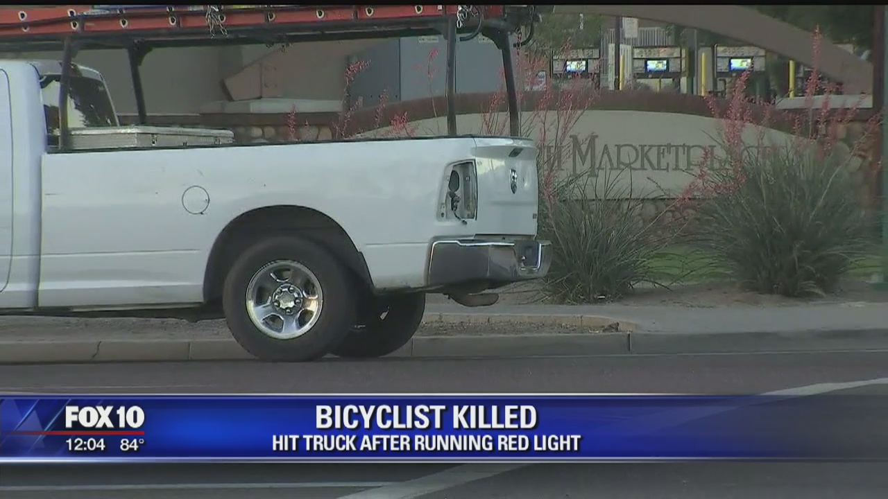 Bicyclist killed after hitting pickup truck